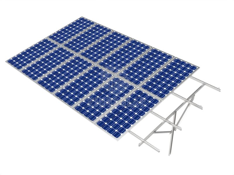 C型碳钢太阳能光伏电池板地面安装系统