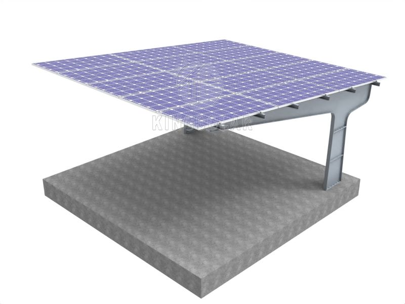 单柱碳钢太阳能车棚安装系统